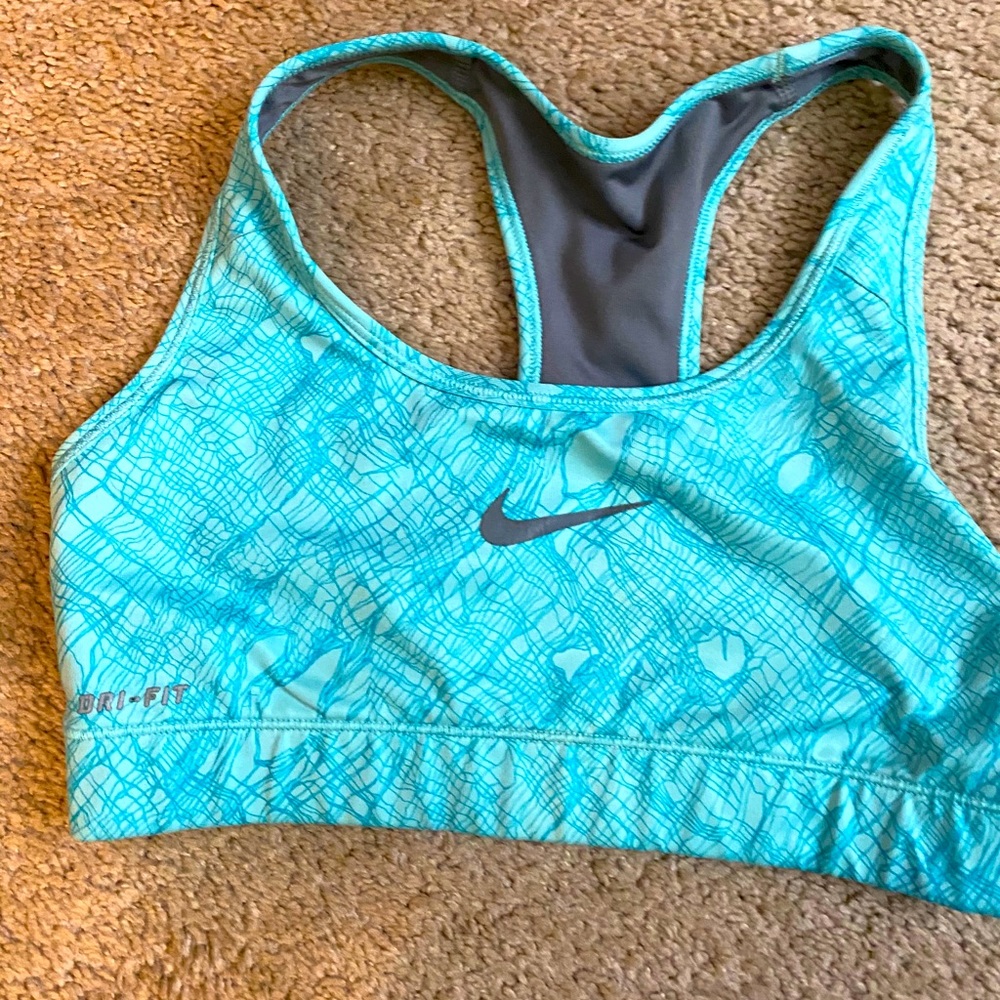 Turquoise Nike sports bra